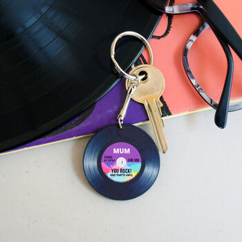 'You Rock' Vinyl Keyring Gift For Mum, 2 of 2