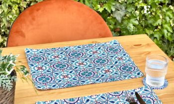 Mediterranean Pattern Placemat And Coaster Set, 7 of 11