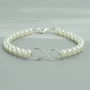 Sterling Silver Infinity Pearl Bracelet, thumbnail 3 of 7