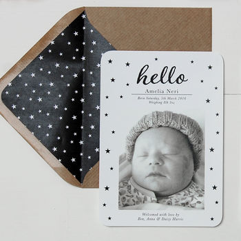 New Baby Photo Birth Announcement Thank You Card, 3 of 9
