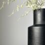 Black Funnel Neck Textured Ceramic Vase, thumbnail 2 of 3