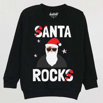 Santa Rocks Boys' Christmas Jumper, 5 of 6