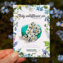 Wildflower Forget Me Not Eco Wooden Pin Brooch, thumbnail 2 of 7