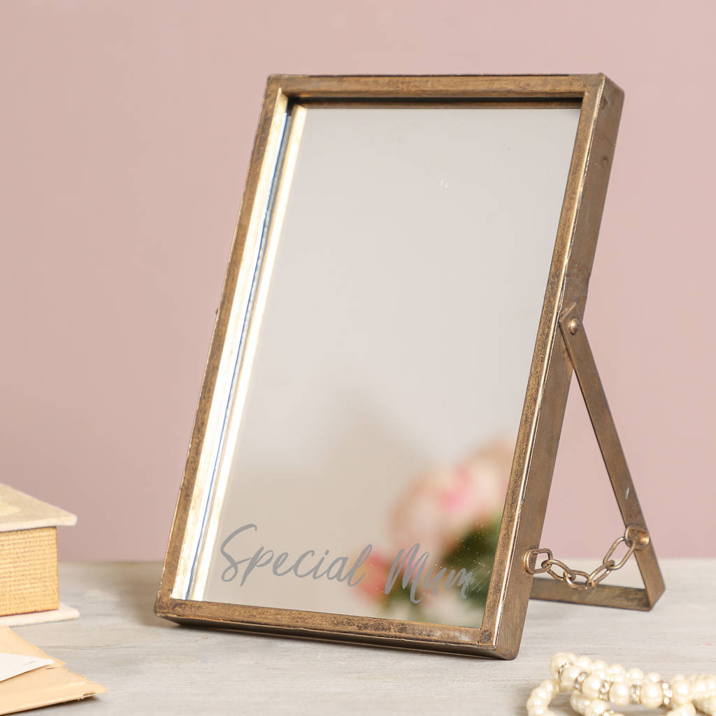Personalised Distressed Gold Dressing Table Mirror By Dibor