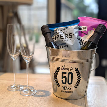 Personalised Birthday Milestone Ice Bucket Gift Set, 4 of 6