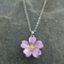 Pink Primrose February Birth Flower Necklace, thumbnail 2 of 4