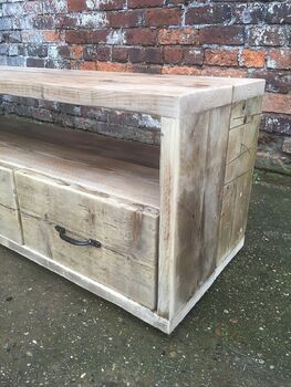 Industrial Reclaimed Wood Tv Stand Media Unit 203, 2 of 5
