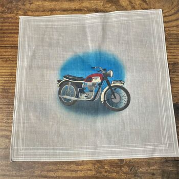 Set Of Four Handkerchiefs With Classic Motorbikes, 5 of 10