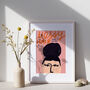 Messy Hair Don't Care Illustrated Art Print, thumbnail 4 of 5