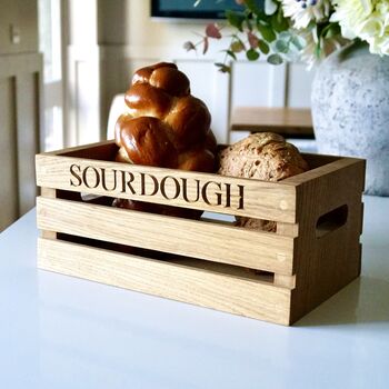 Engraved Oak Bread Box, 2 of 4
