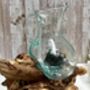 Melted Glass Jug On Driftwood Handcrafted Glass Vase, thumbnail 8 of 9