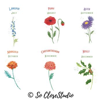 Birth Flower Personalised Birthday Card, 2 of 4