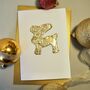 Handmade Gold Foil Reindeer Christmas Card, thumbnail 3 of 5