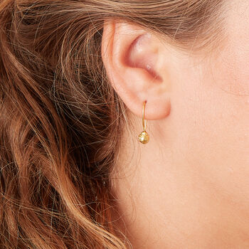 18 K Gold And Silver Peppercorn Shaped Drop Earrings, 2 of 9