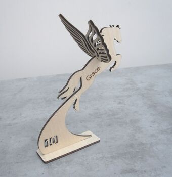 3D Personalised Wood Pegasus Card, 2 of 5