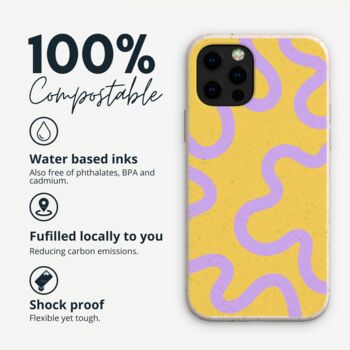 Purple Swirl Eco Friendly Biodegradable Phone Case, 2 of 11
