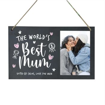 Personalised The World's Best Mum Slate Plaque 25cm, 4 of 5