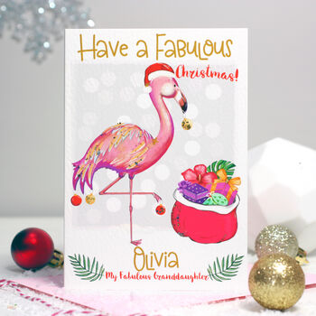 Personalised Flamingo Relation Christmas Card, 2 of 5