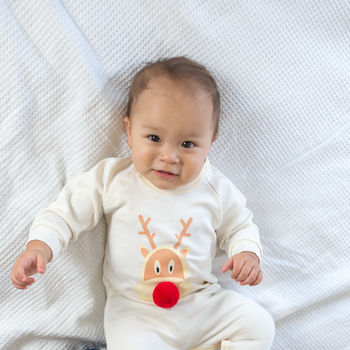 First Christmas Reindeer Romper Personalisation Option, 4 of 5