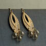 Art Deco Chandelier Earrings With Pearl Glass Drops, thumbnail 5 of 10