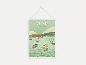 St Ives Cornwall Travel Poster Art Print, 6 of 8