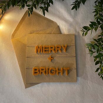 Merry And Bright Mini Garland Christmas Card, 2 of 4