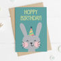 Funny Rabbit Enamel Pin 'Choose Hoppy', thumbnail 4 of 6