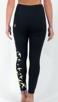 Swallow Flock Leggings Black And Ivory, 4 of 4