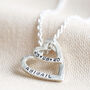 Personalised Sterling Double Heart Outline Necklace, thumbnail 4 of 8