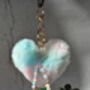 Pastel Plush Heart Personalised Keychain, thumbnail 3 of 5