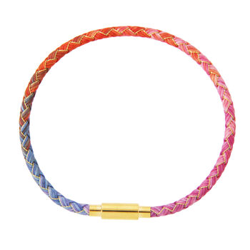 Rainbow And Gold Braided Bracelet, 2 of 7