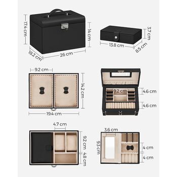 Set Of Jewellery Boxes Jewellery Organiser Storage Case, 11 of 11