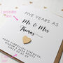 Personalised 5th Anniversary Card With Wood Heart, thumbnail 2 of 7