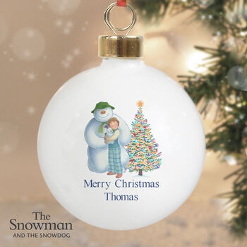 Personalised The Snowman And The Snowdog Bauble, 2 of 5