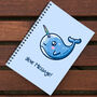 Personalised Narwhal Cute Spiral Notebook, thumbnail 1 of 3