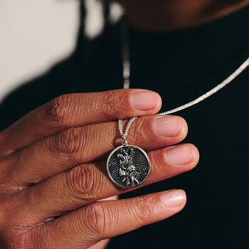 Storm Guardian Silver St. Christopher Necklace, 4 of 12