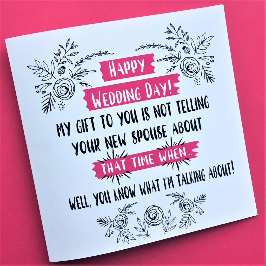 funny 'happy wedding day! card 'that time when' by the new witty ...