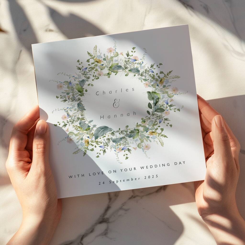 Floral Personalised Wedding Card