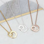 Gold Plated Or Sterling Silver Infinity Rings Necklace, thumbnail 3 of 7