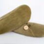 Sheepskin Slippers Olive 100% Real Fur Hand Crafted, thumbnail 2 of 7