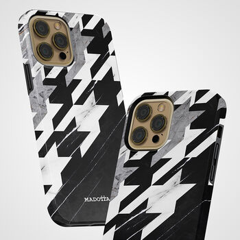 Houndtooth X Marble Tough Case For iPhone, 3 of 4
