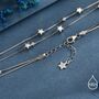 Sterling Silver Little Twinkle Stars Charm Anklet, thumbnail 8 of 12