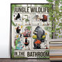 Jungle Animals In The Bathroom, Funny Wildlife Poster, thumbnail 1 of 5