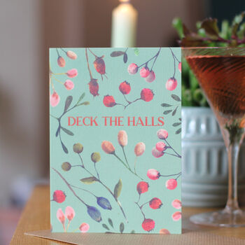 Deck The Halls Vintage Style Botanical Christmas Cards, 5 of 5