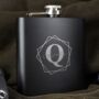 Personalised Geometric Initial Black Hip Flask, thumbnail 4 of 6