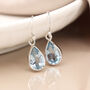 Sterling Silver Blue Topaz Teardrop Drop Earrings – 15mm X 10mm, thumbnail 2 of 6