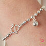Silver Musical Charm Faceted Ball Layering Bracelet, thumbnail 1 of 12