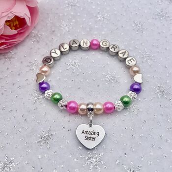 Personalised Big Sister Bracelet. Best Big Sister Ever, 6 of 12