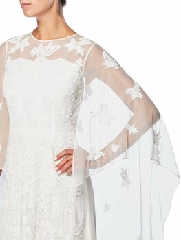 Cassie Embroidered Cape Wedding Dress, 4 of 4