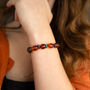 Chunky Amber And Blue Gemstone Stretch Bracelet, thumbnail 2 of 5